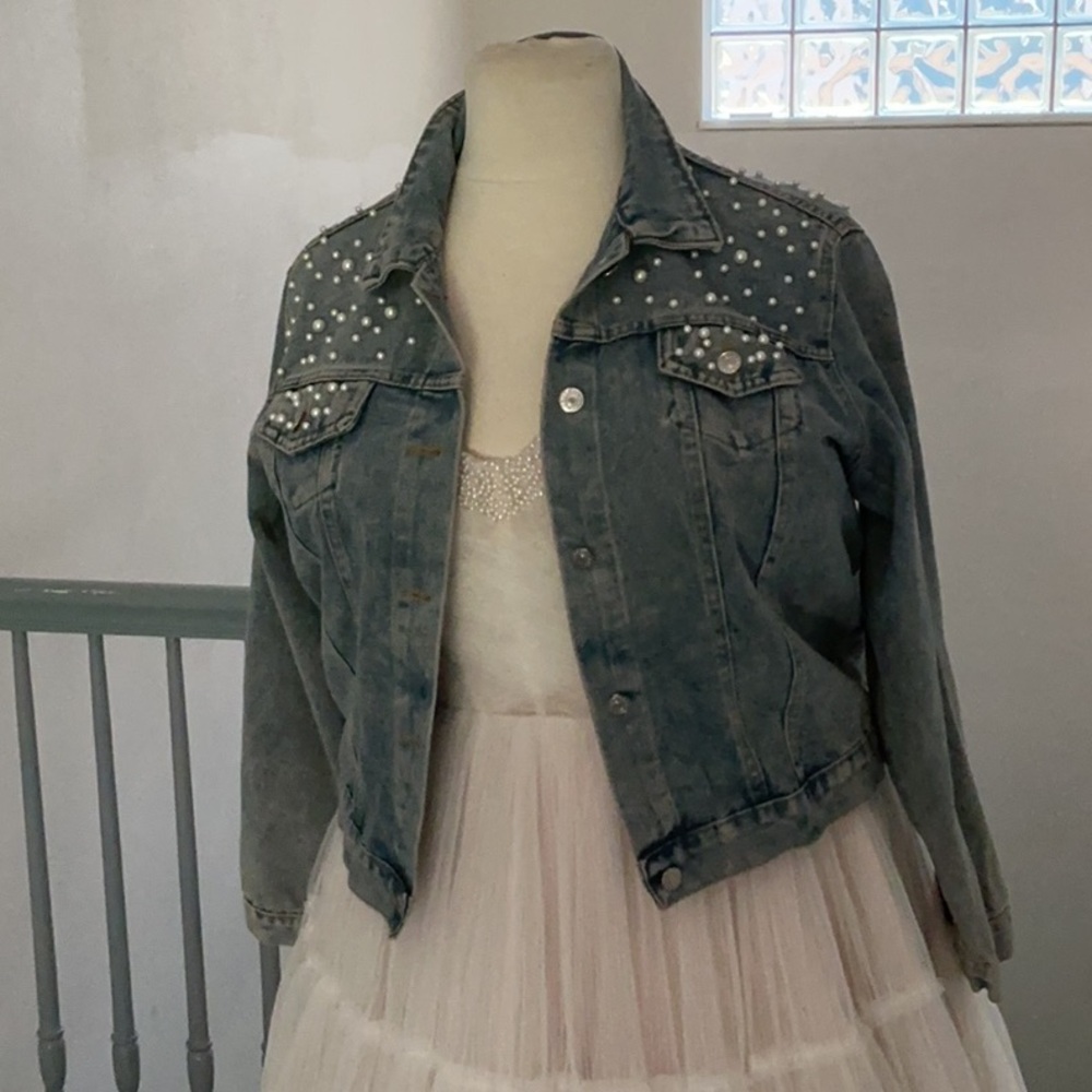 Studded Denim Jacket Wifey